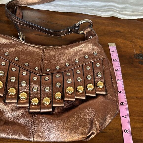 B.Makoswsky Bronze with sliver & Gold accent cross body Bag NWOT - Picture 5 of 11